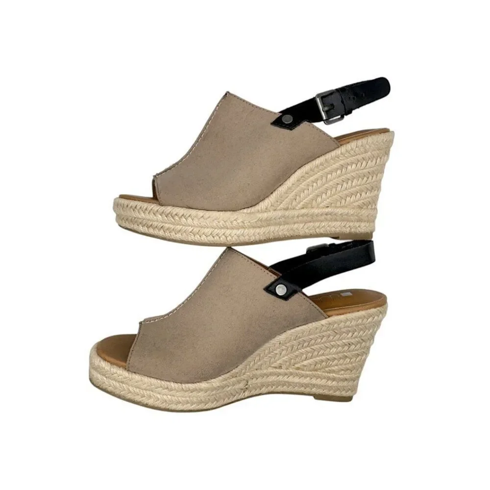 Dolcetta Selma Platform Espadrille Slingback Open-Toe Sandals | Beige 6
